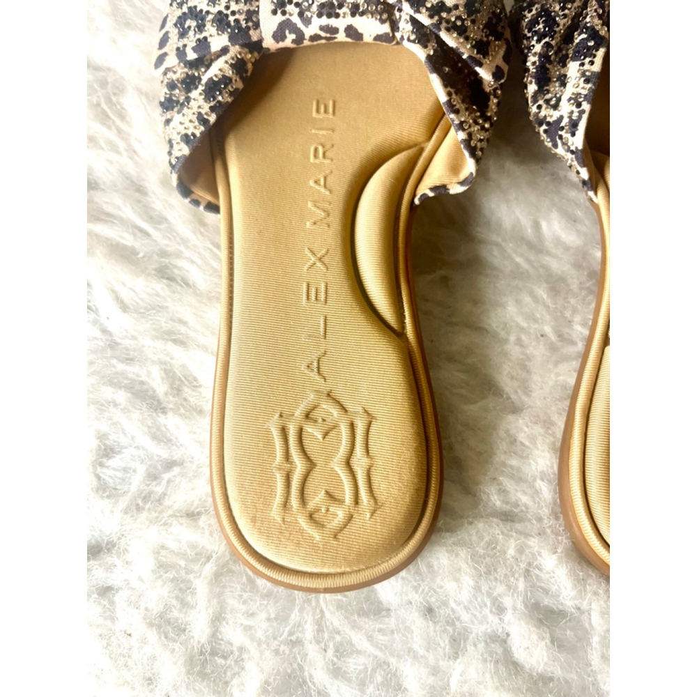 Alex Marie Hamala Bow Sequin Memory Foam Flat Slide Sandals Women Size 8M - Picture 3 of 7